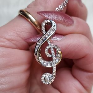 Music note cz Gemstone necklace